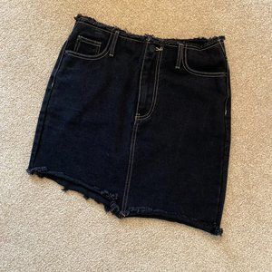 Forever 21 Raw Hem Denim Skirt